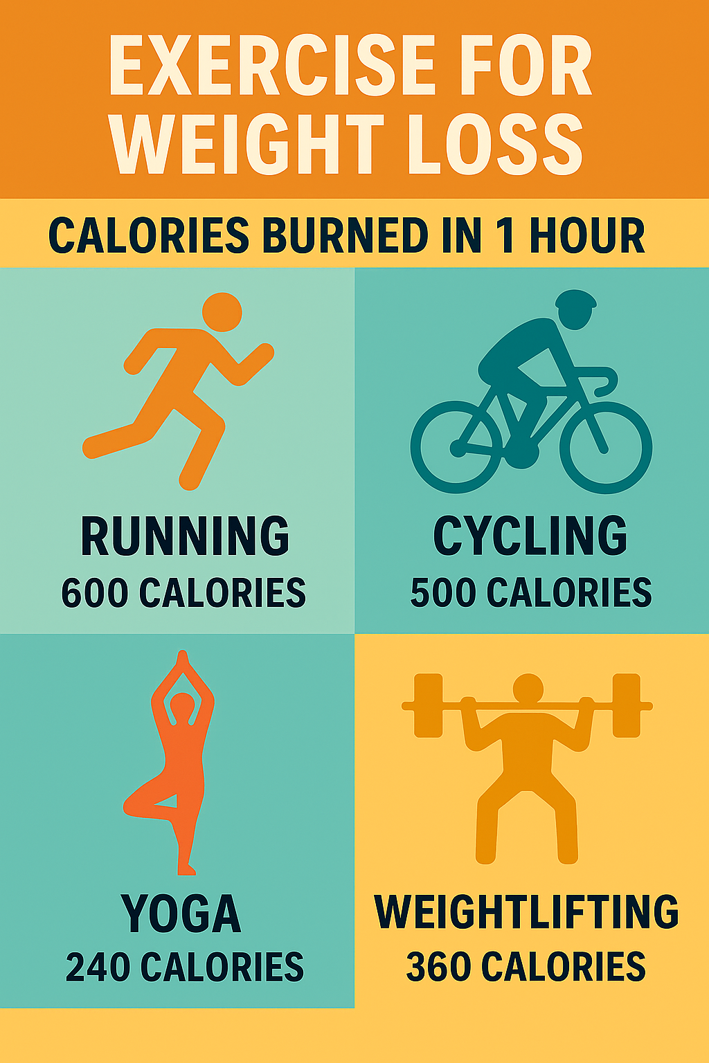 Exercise for Weight Loss: Calories Burned in 1 Hour.